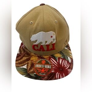 American Needle Cali Bear Snapback Hat | Floral Brim California Cap